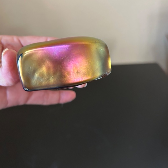 Robert Held RHAG Art Glass Gold Iridescent Swirl Heart. - Picture 4 of 6